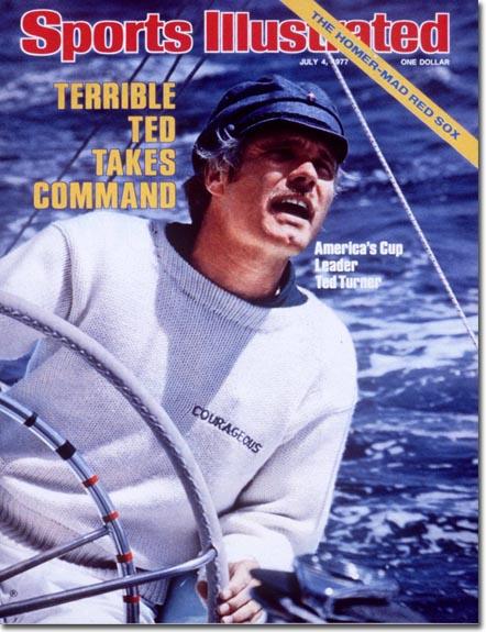 Ted Turnner Leader of the Americas Cup July 4, 1977 X 21579 credit: Eric Schweikardt - contract